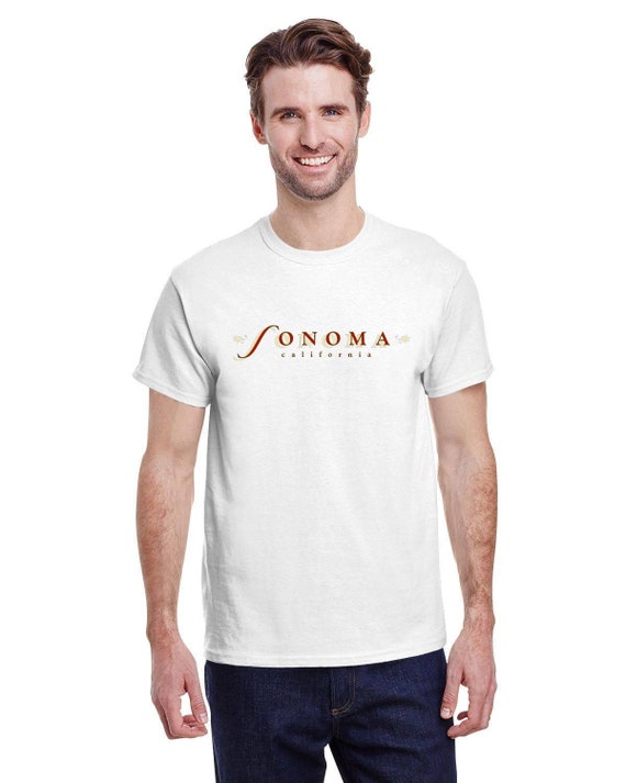 Sonoma Adult Heavy Cotton T-shirt Wine Country Posters Art