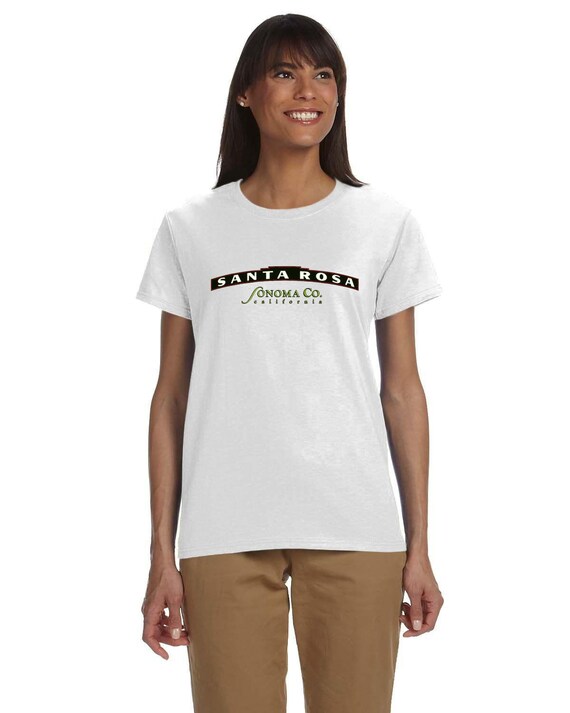 Santa Rosa Woman's Heavy Cotton T-shirt Wine Country Posters