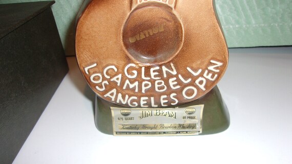 In Box 12.5 Tall 1976 Glen Campbell Los Angeles Open Decanter NO Alcohol-Empty Decanter Jim Beam Distilling Co In Box 12.5 Tall 1976 Glen Campbell Los Angeles Open Decanter NO Alcohol-Empty Decanter Jim Beam Distilling Co