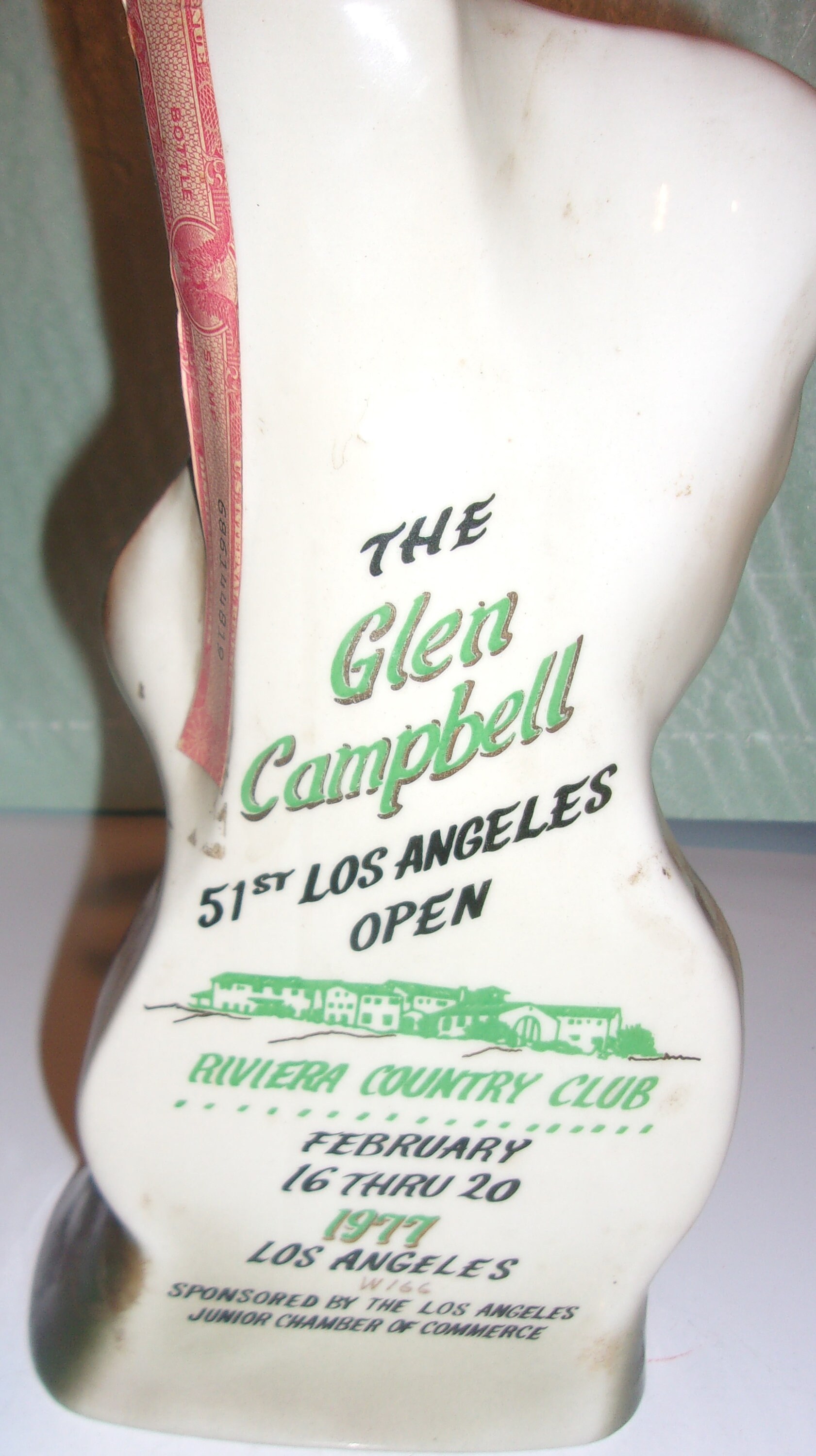 In Box 12.5 Tall 1976 Glen Campbell Los Angeles Open Decanter NO Alcohol-Empty Decanter Jim Beam Distilling Co In Box 12.5 Tall 1976 Glen Campbell Los Angeles Open Decanter NO Alcohol-Empty Decanter Jim Beam Distilling Co