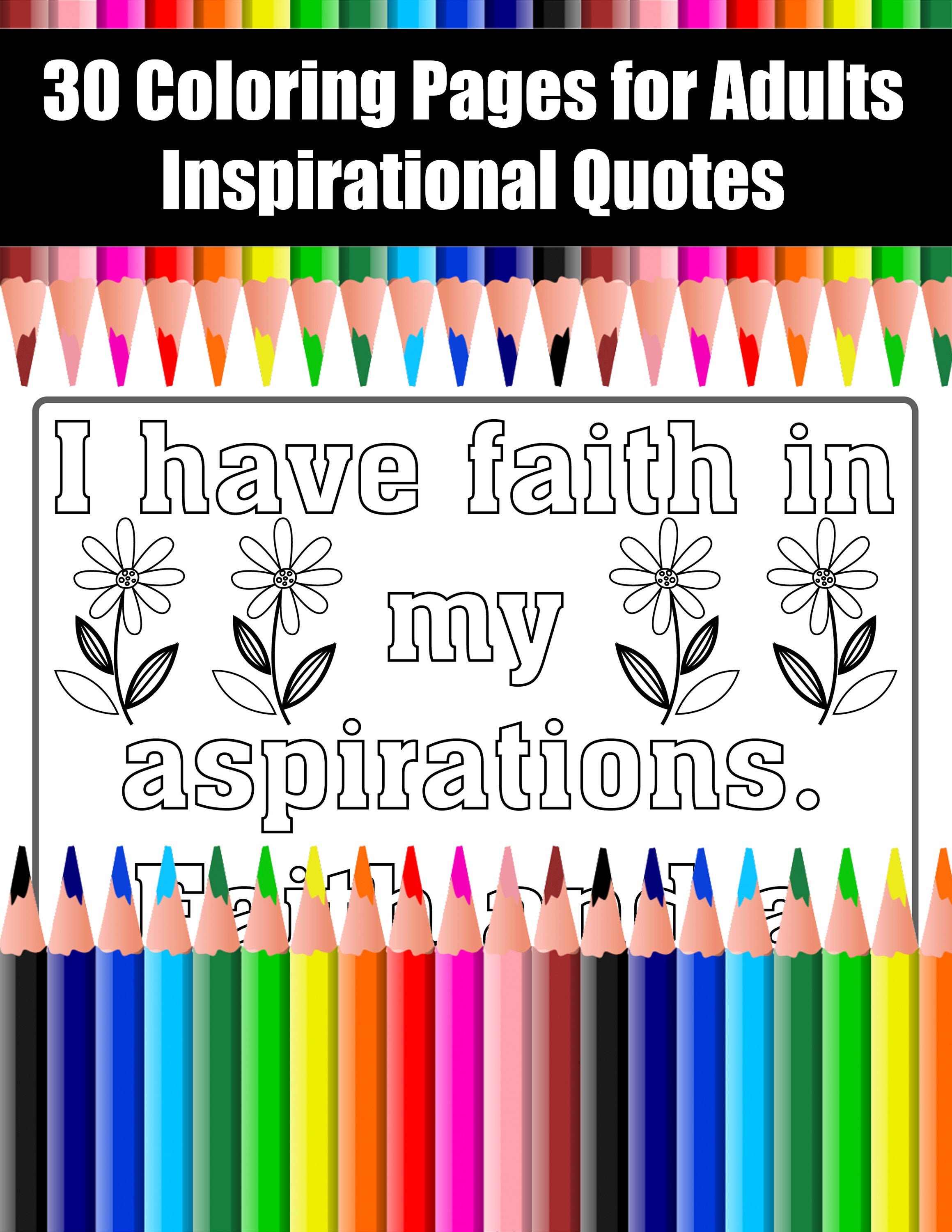 Coloring Pages for Adults Inspirational Quotes 30 Pages | Etsy
