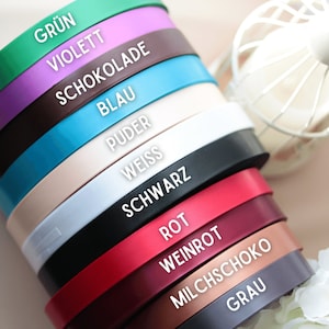 2cm Bedrucktes Geschenk-Band mit Firma, Logo, Instagram, Text, Symbol oder Namen in verschiedenen Farben personalisiert 100% Satin 20mm Bild 2