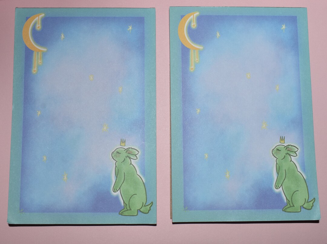 Moon Rabbit 4x6 Memopad - Etsy