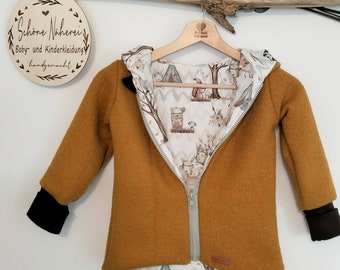 wollwalk jacke mit reißverschluss