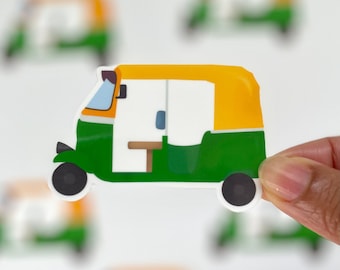 Auto Rickshaw Transportation Sticker | Waterproof Laptop/Water bottle Sticker