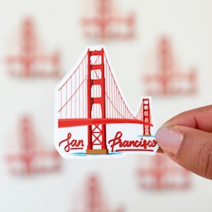 Sticker San Francisco Golden Gate Bridge Marshall plage de Californie