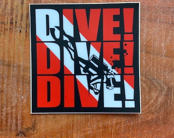 Scuba Diver Sticker, Scuba Flag, Waterproof