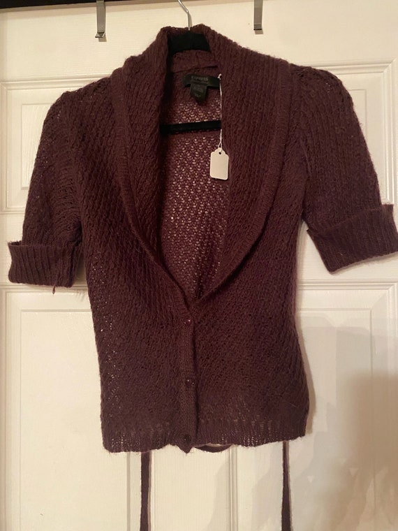 Burgundy short cardigan sale