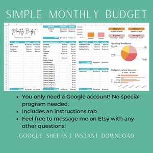 Simple Budget Spreadsheet | Budget Spreadsheet for Multiple Incomes | Google Sheets Budget Template