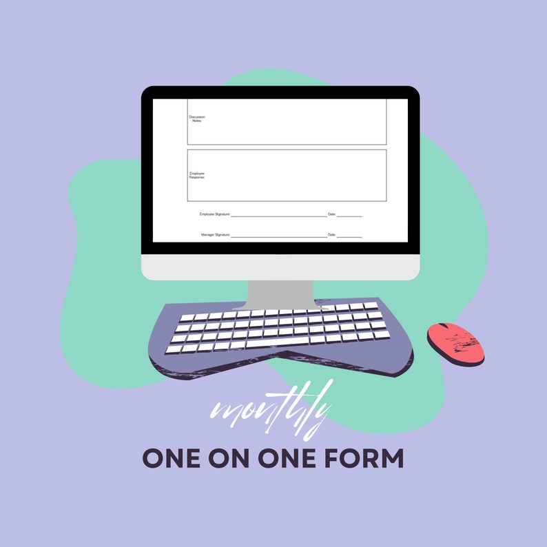 Monthly one on one form etsy