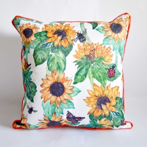Sunflowers Water Proof Outdoor Cushion Cover image 1