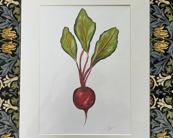 Beetroot Print | Wall Art Decor | A4 | A3 | Watercolour Painted Vegetables