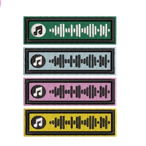 Custom Song Patch with QR Code – Scan to Play Any Song – Personalized Embroidered Iron-On Patch