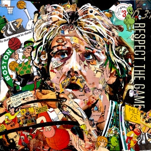 Arte de Larry Bird / Collage de Larry Bird / Giclee / Larry Legend