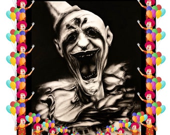 Horror art/ killer clown art/ clown art/ satanic art/ dark art/ Giclee/limited Edition/horror lover