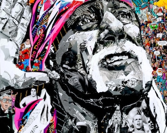 Hulk Hogan collage/ Hulk Hogan artwork/ Wrestling art/ WWE art/ Pro Wrestling legends
