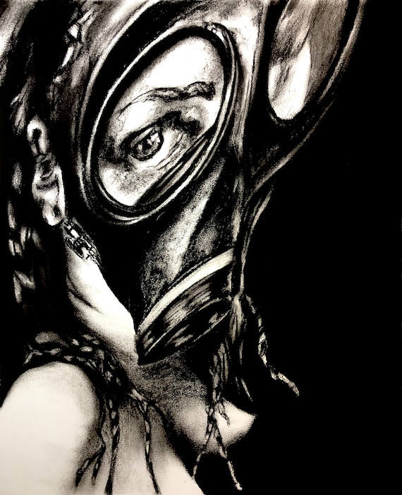 Charcoal Art/original Charcoal Artwork/surreal Art/horror Art/surreal Charcoal  Art/creepy Drawing 