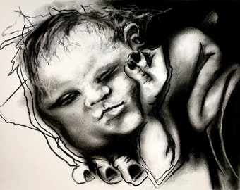 Horror art/charcoal art/charcoal drawing/drawings