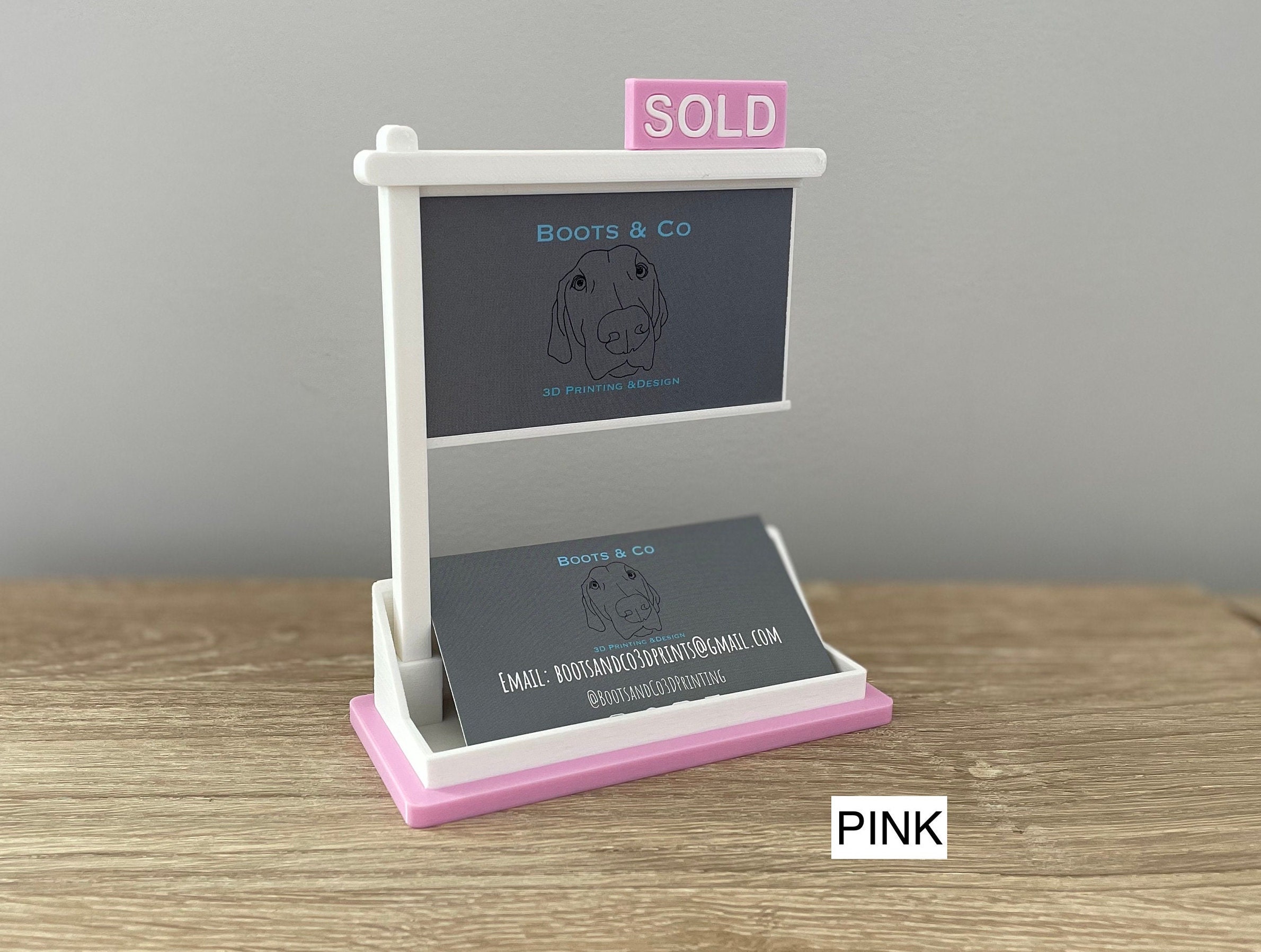 thumbnail image 2 of Business Card Display Rack Wooden - Real Estate Agent Card Holder For Desk, Holds 3.5 X 2 Inch Cards Wooden Card Holder 2 of 14