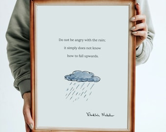 Vladimir Nabokov Quote Print, Poem Home Decor (Digital Download)