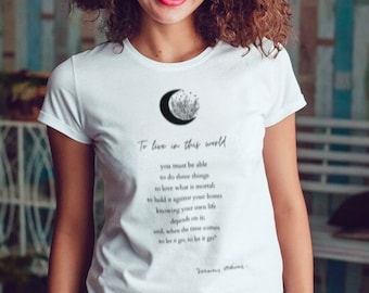 Literary apparel Mary Oliver bookish merch Poetry T-Shirt for Wife - Literary Gifts, coquette gifts for wife or her, Valentine's day flowers