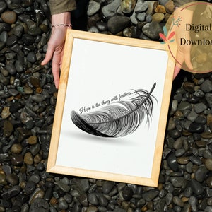 Emily Dickinson Hope is the thing with federn Dickinson Literatur Poster Wand Kunst Poesie, Kunst Druck, Bücherregal, Literatur, modernes Dekor