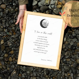 Mary Oliver quote Digital Downloadable Print Poem Home Decor Do not be angry with the rain literary gift quotes Printable wall art book