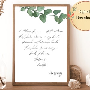 Book lover quote wall art of Leo Tolstoi Anna Karenina Tolstoy poster Digital prints Downloadable art prints wall art quote poster signature