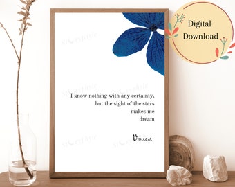 Van Gogh Quote Print | Inspirational Wall Art (Digital Download)