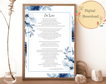 Kahlil Gibran 'On Love' Print, Trendy Wall Art (Digital Download)