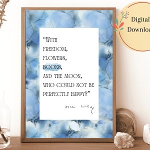 Digital Oscar Wilde Quote Poster, Quote Print, Trendy Prints Art, Oscar Wilde Quote Art, Quote Print, Printable Wall Art, Freedom, Books