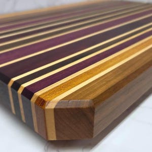 CUTTING BOARD - Cherry, Maple, Walnut, Yellow Heart, Purple Heart, and Bloodwood - Custom Engraving/Personalization