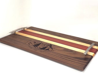 Tabla de charcutería/bandeja para servir - Nogal - Grabado personalizado/personalización