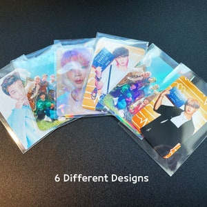 Fundas blandas holográficas para tarjetas fotográficas, fundas protectoras para tarjetas fotográficas de Kpop, ATC, ACEO, Pokémon, Yu-Gi-Oh!, Game BTS, Blackpink