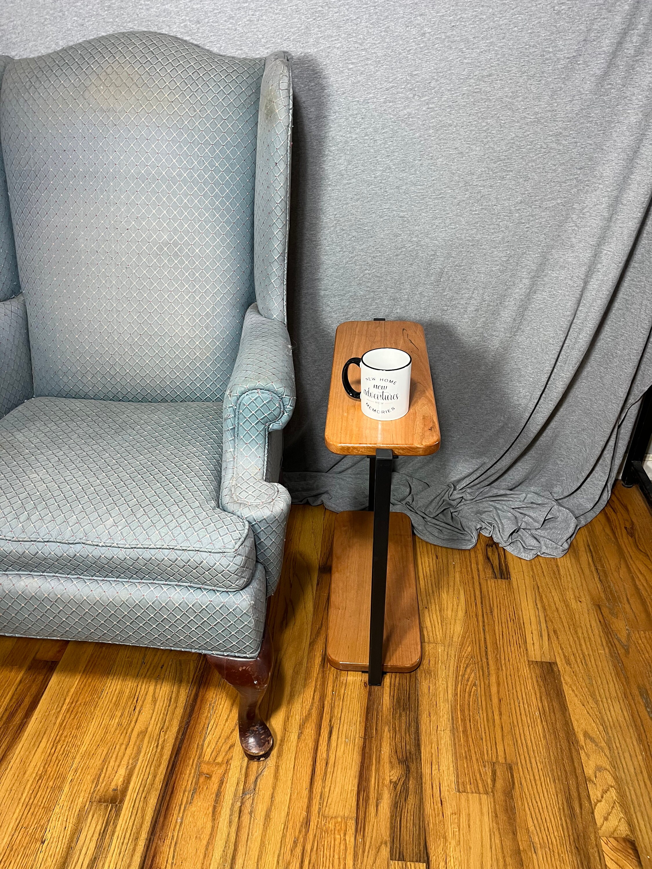 The Jackie II Cherry Wood Slim Side Table Tall Narrow End Etsy