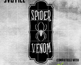 Spider Venom Halloween Potion Label SVG file | Svg Cut File | Digital Download Svg cut file | Halloween Label svg | Potion svg | cricut svg