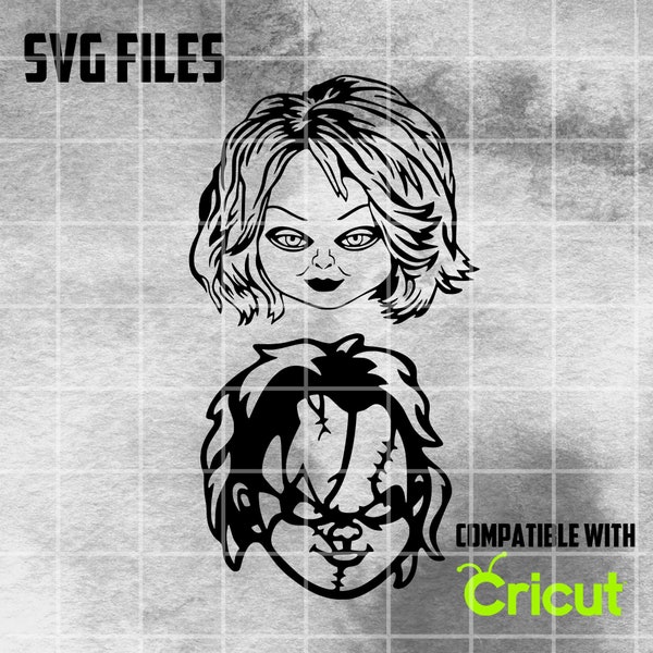 Chucky and Tiffany SVG Cut File Digital Download | Svg digital download | Childs Play svg | cricut svg file| horror svg cut file |horror cut