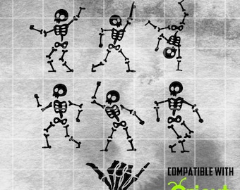 Dancing Skeletons SVG Cut File Digital Download | Skeleton svg cut file | cute halloween svg | dancing skeletons | cricut svg digital cut