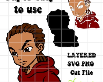 Riley Freeman Boondocks SVG PNG Layered Cut File | svg digital cut file | png digital cut file | the boondocks digital cut file | boondocks