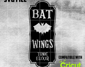 Bat Wings Halloween Potion Label SVG Cut File | Digital download | Halloween SVG digital download | cricut svg file | svg digital download