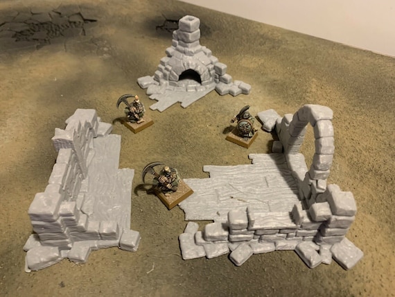 3DPrinted Totem & Pillar Set Scenery Scatter Terrain for 28mm Miniature Wargames 