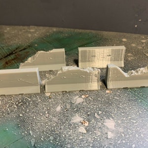 3DPrinted Broken Barrier Set Scenery Scatter Terrain for 28mm Miniature Wargames