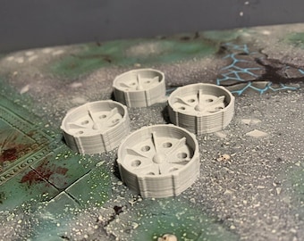 3D Printed 30mm Wheels X4 Scenery Scatter Terrain for 28mm Miniature Wargames