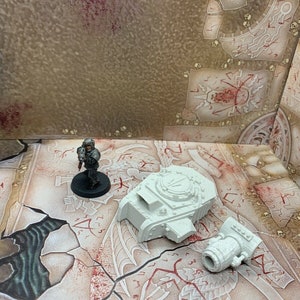 3D Printed Tank Turret And Demolisher Cannon Scatter Terrain Scenery For 28mm Wargames