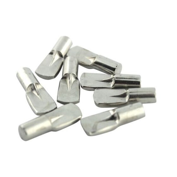 8 pins  - 5mm Shelf Pegs Pins Cabinet Furniture Spoon Shape Support Pegs for Shelves Nickel Plated