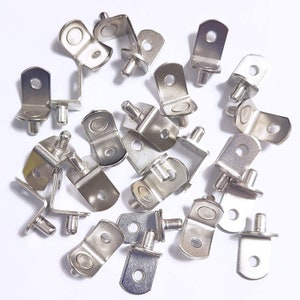 6mm Shelf Bracket Pegs with Hole, Bracket-Style, L-Shaped Furniture Bracket Pegs Cabinet Bracket Pegs Shelf Pegs (2 sets - 8 pins)