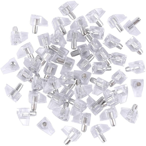 5 Mm Clear Shelf Support Pegs Cabinet Clips Holder Plastic Bookcase  Self-locking Pins for Cabinet Shelves 8 Pins 