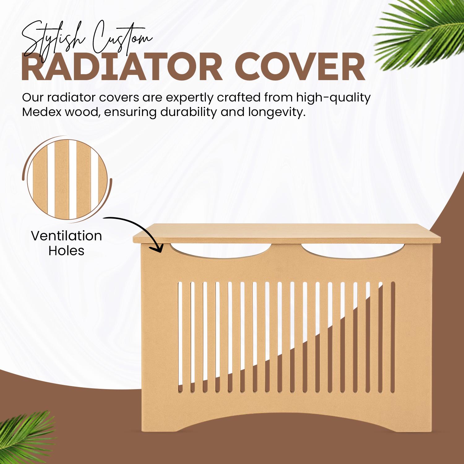 Custom Unfinished Radiator Cover Cabinet – High-Quality MDF, 10” Depth – Paintable DIY Heater Cover – Custom sizes Available