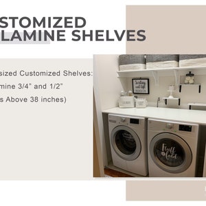 Oversized Customized Shelves: WHITE/Black/MAPLE/Gray Melamine 3/4&#39;&#39; (Above 38 inches)