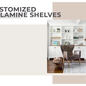 Oversized Customized Shelves: WHITE/Black/MAPLE/Gray Melamine 3/4'' (Above 38 inches)